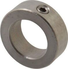 Climax Metal Products - 1-1/4" Bore, Stainless Steel, Set Screw Shaft Collar - 2" Outside Diam, 11/16" Wide - Eagle Tool & Supply