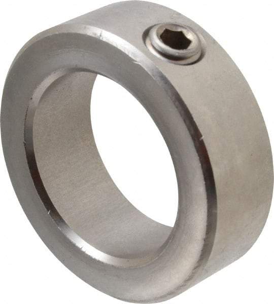 Climax Metal Products - 1-3/4" Bore, Stainless Steel, Set Screw Shaft Collar - 2-5/8" Outside Diam, 7/8" Wide - Eagle Tool & Supply
