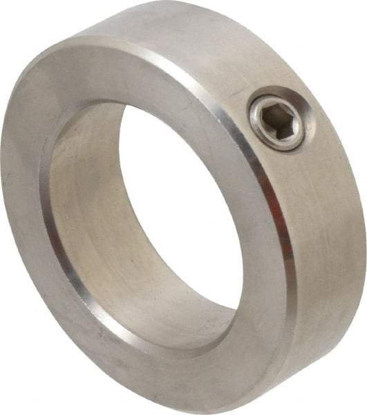 Climax Metal Products - 1-15/16" Bore, Stainless Steel, Set Screw Shaft Collar - 3" Outside Diam, 7/8" Wide - Eagle Tool & Supply