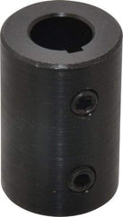 Climax Metal Products - 1/2" Inside x 1" Outside Diam, Mild Steel Set Screw Rigid Coupling with keyway - 1-1/2" Long x 1/8" Keyway Width x 1/16" Keyway Depth - Eagle Tool & Supply