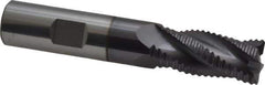 Accupro - 5/8" Diam, Coarse Pitch, 1-1/4" LOC, 4 Flute Solid Carbide Roughing Square End Mill - AlTiN Finish, 3-1/2" OAL, 5/8" Shank Diam, Single End, Centercutting, 30° Helix - Eagle Tool & Supply