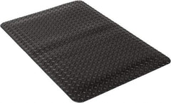 Wearwell - 3' Long x 2' Wide, Dry Environment, Anti-Fatigue Matting - Black, Vinyl with Urethane Sponge Base, Beveled on 4 Sides - Eagle Tool & Supply