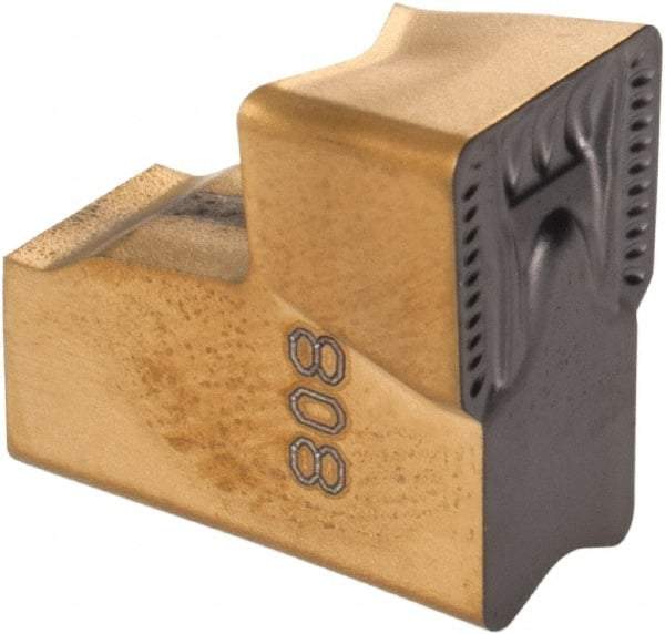 Iscar - TAGB808Y IC808 Grade, 0.315" Cutting Width, Carbide Cutoff Insert - Neutral Lead Angle, TiN/TiAlN Coated, Single End - Eagle Tool & Supply