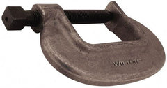 Wilton - Extra Heavy-Duty 2-3/8" Max Opening, 1-7/8" Throat Depth, Forged Steel Standard C-Clamp - 12,500 Lb Capacity, 0" Min Opening, Standard Throat Depth, Cold Drawn Steel Screw - Eagle Tool & Supply