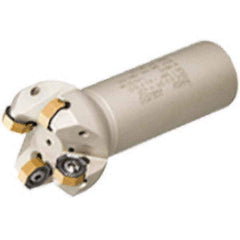Iscar - 1-1/4" Cut Diam, 0.49" Max Depth of Cut, 1-1/4" Shank Diam, 9.84" OAL, Indexable Square Shoulder Helical End Mill - T490 LN.. 1306 Inserts, Cylindrical Shank, 90° Lead Angle, Through Coolant, Series Helitang - Eagle Tool & Supply