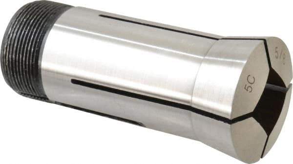 Interstate - 5/8 Inch 5C Square Collet - 3.28" Overall Length, 1.041-24 Internal Thread Size, Steel, 0.0039 Inch TIR - Exact Industrial Supply