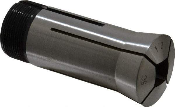 Interstate - 1/2 Inch 5C Square Collet - 3.28" Overall Length, 1.041-24 Internal Thread Size, Steel, 0.0039 Inch TIR - Exact Industrial Supply