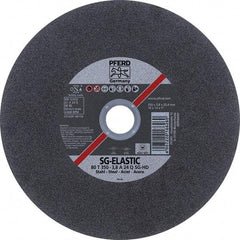 PFERD - 14" Aluminum Oxide Cutoff Wheel - 1/8" Thick, 1" Arbor, Use with Stationary Tools - Eagle Tool & Supply