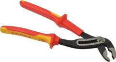 Knipex - 10" OAL, 1-1/2" Max Capacity, 7 Position Water Pump Tongue & Groove Pliers - Standard V-Jaws, Alligator Jaw Head - Eagle Tool & Supply