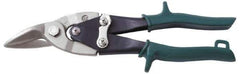 Clauss - 1-1/2" Length of Cut, Right Pattern Aviation Snip - 10" OAL, Vinyl Handle, 18 AWG Steel Capacity - Eagle Tool & Supply