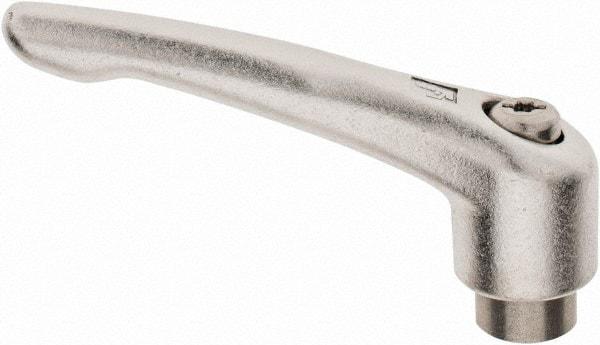 KIPP - 1/2-13, 19mm Hub Diam, Stainless Steel Female Threaded Insert Adjustable Clamping Handle - 109mm OAL, 63mm High, 17mm Hole Depth - Eagle Tool & Supply
