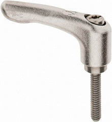 KIPP - #10-24, 10mm Hub Diam, Stainless Steel Threaded Stud Adjustable Clamping Handle - 25mm Stud Length, 47mm OAL, 31mm High - Eagle Tool & Supply