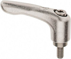 KIPP - M5 x 0.08, 10mm Hub Diam, Stainless Steel Threaded Stud Adjustable Clamping Handle - 10mm Stud Length, 47mm OAL, 31mm High - Eagle Tool & Supply