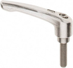 KIPP - 5/16-18, 17/32" Hub Diam, Stainless Steel Threaded Stud Adjustable Clamping Handle - 30mm Stud Length, 74.5mm OAL, 42.5mm High - Eagle Tool & Supply