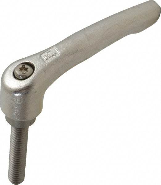 KIPP - 5/16-18, 17/32" Hub Diam, Stainless Steel Threaded Stud Adjustable Clamping Handle - 40mm Stud Length, 74.5mm OAL, 42.5mm High - Eagle Tool & Supply