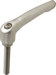 KIPP - 5/16-18, 17/32" Hub Diam, Stainless Steel Threaded Stud Adjustable Clamping Handle - 1-31/32" Stud Length, 74.5mm OAL, 42.5mm High - Eagle Tool & Supply