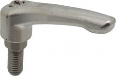 KIPP - 3/8-16, 17/32" Hub Diam, Stainless Steel Threaded Stud Adjustable Clamping Handle - 20mm Stud Length, 74.5mm OAL, 42.5mm High - Eagle Tool & Supply