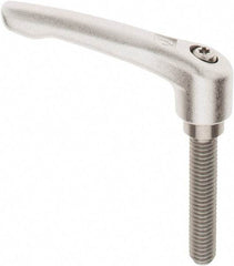 KIPP - 3/8-16, 17/32" Hub Diam, Stainless Steel Threaded Stud Adjustable Clamping Handle - 1-31/32" Stud Length, 74.5mm OAL, 42.5mm High - Eagle Tool & Supply