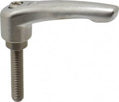 KIPP - M8 x 1.25, 17/32" Hub Diam, Stainless Steel Threaded Stud Adjustable Clamping Handle - 40mm Stud Length, 74.5mm OAL, 42.5mm High - Eagle Tool & Supply