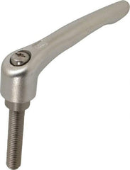 KIPP - M12 x 1.75, 3/4" Hub Diam, Stainless Steel Threaded Stud Adjustable Clamping Handle - 60mm Stud Length, 109mm OAL, 63mm High - Eagle Tool & Supply