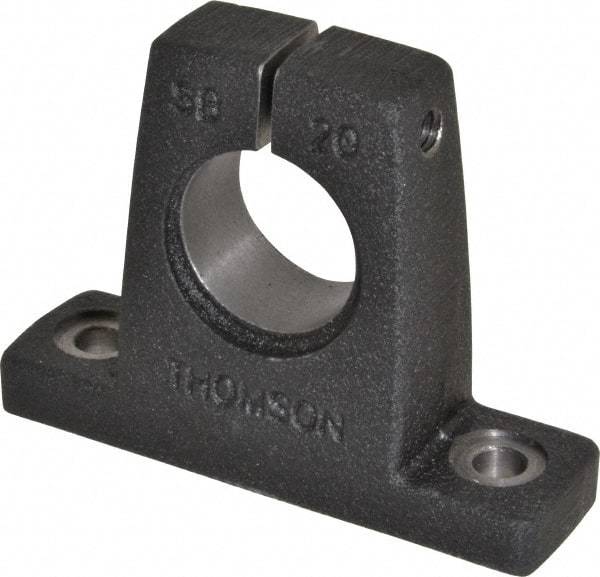 Thomson Industries - 1-1/4" Diam, Malleable Iron Alloy Shaft Support - Plain Shafting - Eagle Tool & Supply