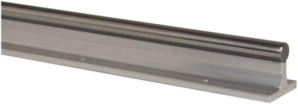 Thomson Industries - 1/2" Shaft Diam, 1-1/2" Base Width, Steel Shaft, Aluminum Rail, Round Shaft Assemblies - 24" Long, 1/4" Neck Width - Eagle Tool & Supply