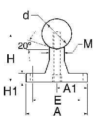 Thomson Industries - 20mm Shaft Diam, 56mm Base Width, Steel Shaft, Aluminum Rail, Round Shaft Assemblies - 48" Long, 11mm Neck Width - Eagle Tool & Supply