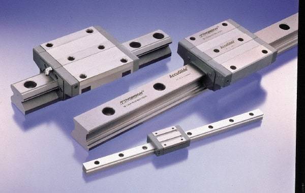 Thomson Industries - 220mm OAL x 16mm Overall Width x 16mm Overall Height Roller Rail System - 60mm Between Holes - Eagle Tool & Supply