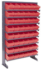 Quantum Storage - 400 Lb Capacity, 12" Deep x 36" Wide x 60" High, Steel Pick Rack - 1 Side, 48 Yellow Polystyrene Bins - Eagle Tool & Supply