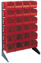 Quantum Storage - 250 Lb Capacity, 15" Deep x 36" Wide x 53" High, Steel Pick Rack - 1 Side, 96 Blue Polyethylene/Polypropylene Bins - Eagle Tool & Supply