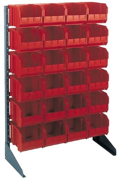 Quantum Storage - 250 Lb Capacity, 15" Deep x 36" Wide x 53" High, Steel Pick Rack - 1 Side, 96 Yellow Polyethylene/Polypropylene Bins - Eagle Tool & Supply