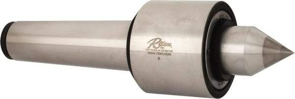 Riten - MT5 Taper Shank, 3-1/16" Head Diam Carbide Tipped Live Center - 5,000 Max RPM, 2-25/32" Head Length, 1-3/8" Point Diam, 2-3/8" Point Len, 1,000 Lb Max Workpc, 1" Tip Diam, Standard Point - Eagle Tool & Supply