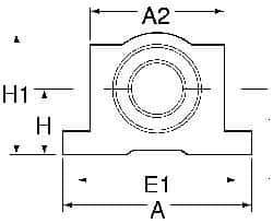 Thomson Industries - 16mm Inside Diam, 2,200 Lbs. Dynamic Capacity, Closed Single Pillow Block Linear Bearing - 42mm Overall Height x 53mm Overall Width, 26mm Btw Mount Hole Centers - Eagle Tool & Supply