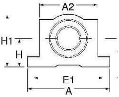 Thomson Industries - 16mm Inside Diam, 2,200 Lbs. Dynamic Capacity, Closed Single Pillow Block Linear Bearing - 42mm Overall Height x 53mm Overall Width, 26mm Btw Mount Hole Centers - Eagle Tool & Supply