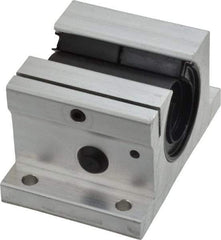 Thomson Industries - 3/4" Inside Diam, 1130/2260 Lbs. Dynamic Capacity, Open Single Pillow Block Linear Bearing - 1.56" Overall Height x 2-3/4" Overall Width - Eagle Tool & Supply