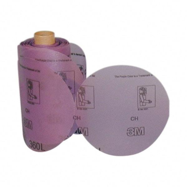 3M - 5" Diam, 1,200 Grit Aluminum Oxide Adhesive PSA Disc - Ultra Fine Grade, Purple, Film Backing, Flexible, Use with Random Orbital Sanders - Eagle Tool & Supply