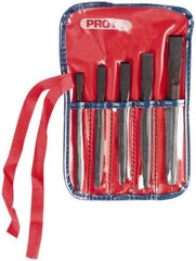 Proto - 5 Piece Cold Chisel Set - 7-1/2" OAL, Steel, Sizes Included 5/16 to 5/8" - Eagle Tool & Supply