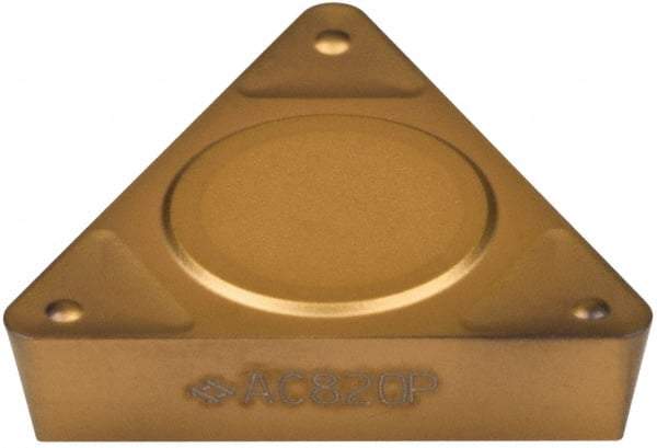 Sumitomo - TPMT221 ENF Grade AC820P Carbide Turning Insert - 60° Triangle, 1/4" Inscr Circle, 1/8" Thick, 1/64" Corner Radius - Eagle Tool & Supply