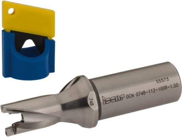 Iscar - 3/4" to 0.783" Diam, 1.5xD, 1.12" Max Depth, 1" Shank Diam, 4-1/2" OAL, Replaceable-Tip Drill - FCP, ICK, ICK-2M, ICM, ICN, ICP, iCP-2M Insert, 19 Seat Size, 35585785 Toolholder, Series SumoCham - Eagle Tool & Supply