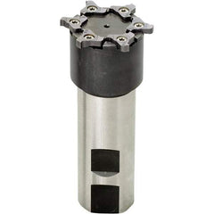 Iscar - Shank Connection, 1.575" Cutter Diam, 4 Tooth Indexable Slotting Cutter - 1" Shank Diam, TRIB Toolholder, TRI Insert, Right Hand Cutting Direction - Eagle Tool & Supply