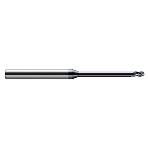 ‎0.06″ Dia. × 1/8″ Shank × 0.09″ DOC × 2-1/2″ OAL, Carbide AlTiN, Stub , 3 Flute, Ballnose End Mill - Exact Industrial Supply