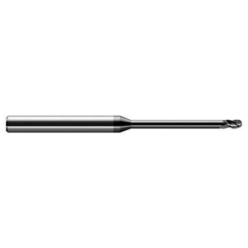‎0.045″ Dia. × 1/8″ Shank × 0.067″ DOC × 2-1/2″ OAL, Carbide DLC, Stub , 3 Flute, Ballnose End Mill - Exact Industrial Supply