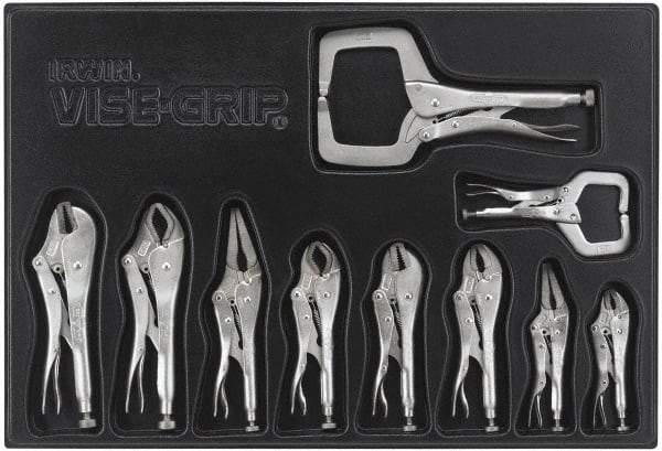 Irwin - 10 Piece Locking Plier Set - Comes in Plastic Tray - Eagle Tool & Supply