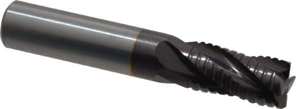 Guhring - 1/2" Diam, Fine Pitch, 1" LOC, 4 Flute Solid Carbide Roughing Square End Mill - FIREX Finish, 3" OAL, 1/2" Shank Diam, Single End, Centercutting - Eagle Tool & Supply