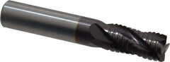 Guhring - 1/2" Diam, Fine Pitch, 1" LOC, 4 Flute Solid Carbide Roughing Square End Mill - FIREX Finish, 3" OAL, 1/2" Shank Diam, Single End, Centercutting - Eagle Tool & Supply