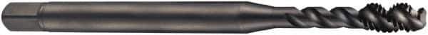 DORMER - M2.5x0.45 Metric Coarse 3 Flute 6H Bottoming Spiral Flute Tap - Cobalt, Oxide Finish, 50mm OAL, Right Hand Flute, Right Hand Thread, Series EX016H - Eagle Tool & Supply