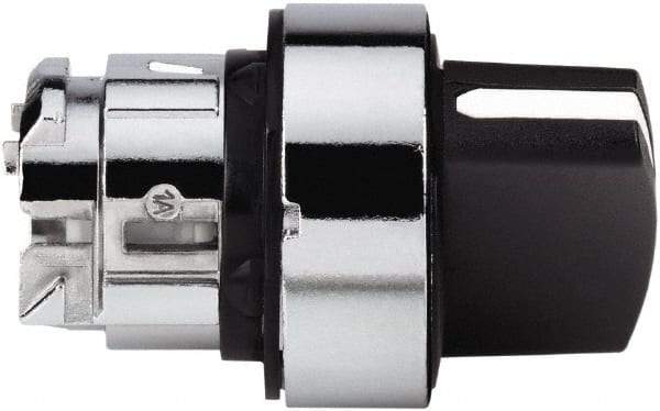 Schneider Electric - 22mm Mount Hole, 2 Position, Handle Operated, Selector Switch - Black, Momentary (MO), Nonilluminated, Shock, Vibration and Water Resistant - Eagle Tool & Supply