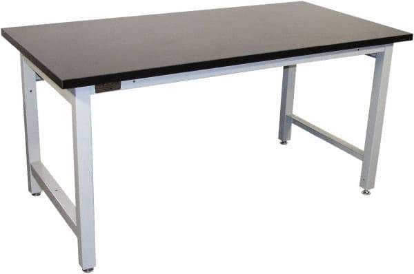 Proline - 60 Wide x 30" Deep x 36" High, Chem-Guard Workbench - Adjustable Height Legs, Blue - Eagle Tool & Supply