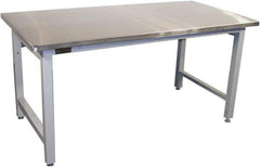 Proline - 60 Wide x 30" Deep x 36" High, Stainless Steel Workbench - Adjustable Height Legs, Gray - Eagle Tool & Supply