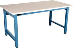 Proline - 60 Wide x 30" Deep x 36" High, Static Dissipative Workbench - Adjustable Height Legs, Blue - Eagle Tool & Supply